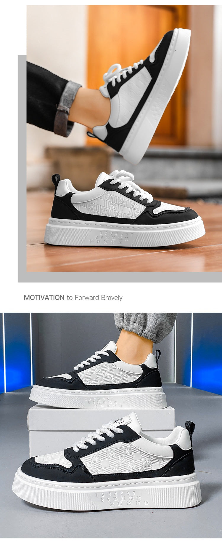 Mens Versatile Casual Height-increasing White Sneakers