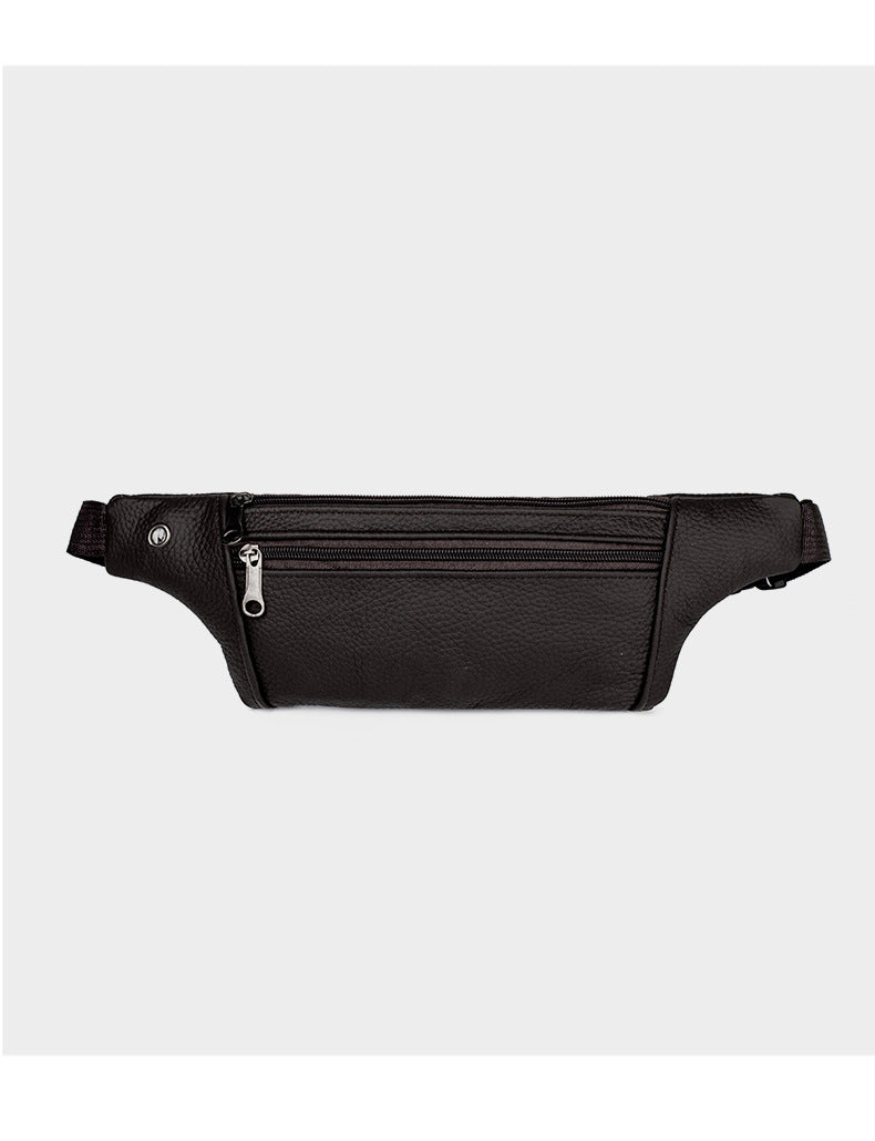 Genuine Leather Sports Waist Pack For Men, Invisible Running Pack