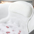 Contoured Bathtub Neck and Back Cushion with 4D Air Mesh, Suction Cups and White or Gray Finish — image 1