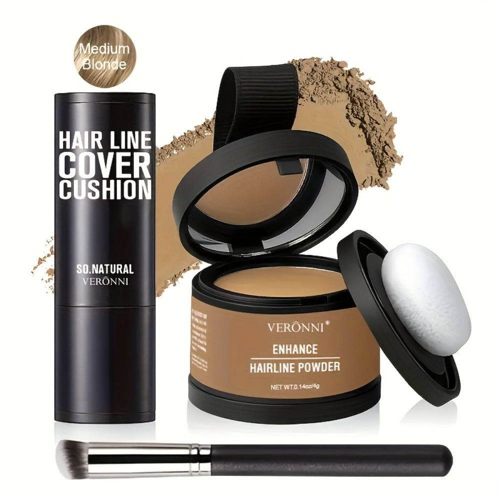 Hair Root Concealer Powder with Brush - Instantly Covers Gray Roots & Thinning Hairline, Plant-Based Keratin Formula — image 