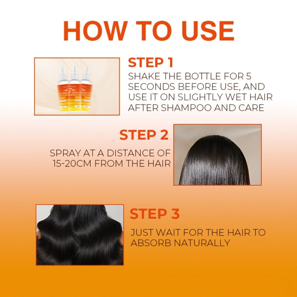 7-in-1 Leave-In Hair Essence Spray for Women - Anti Frizz Shine Boost Heat Protection Deep for Bath Time, Home Spa and Person