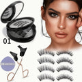 Magnetic False Eyelashes Kit with Eight Pairs, Round Storage Case and Metal Applicator Clip — image 1