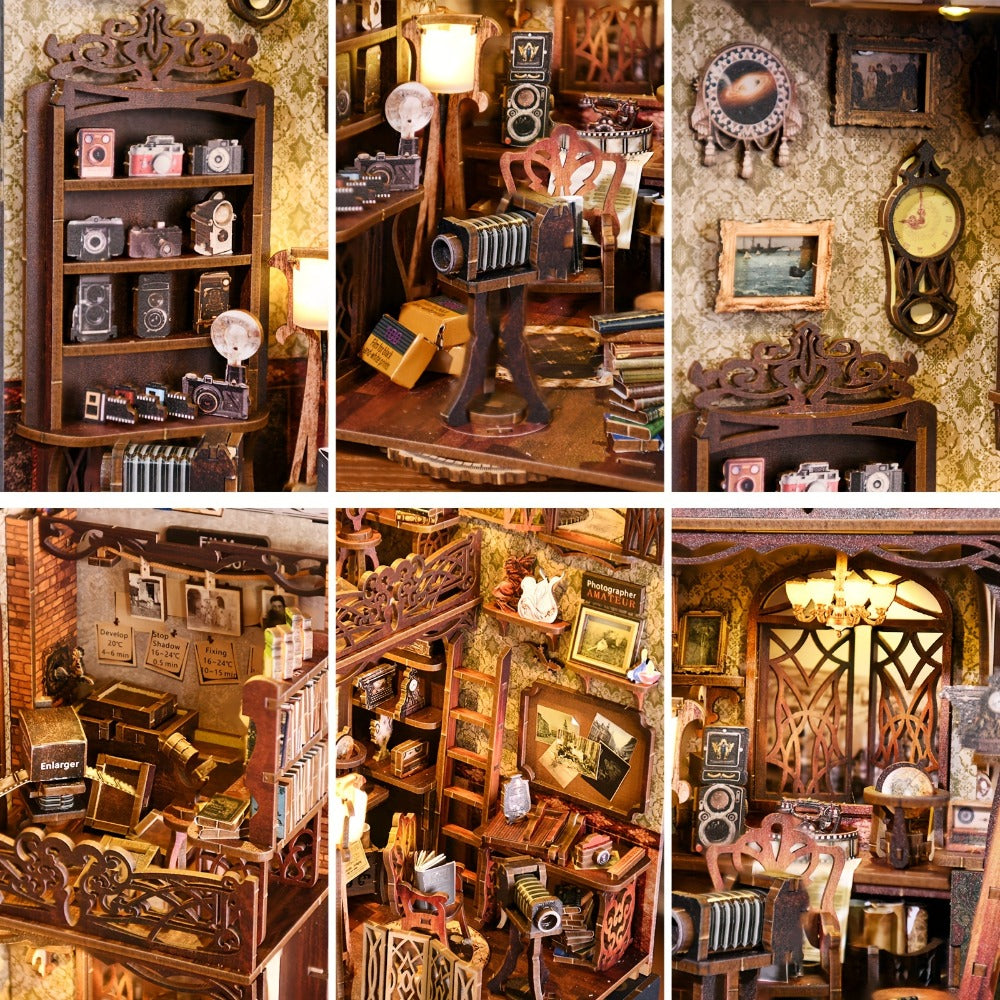 Film Darkroom Book Nook Kit with 405-Piece Vintage Photography Scene and Multiple Warm Lighting Points — image 5