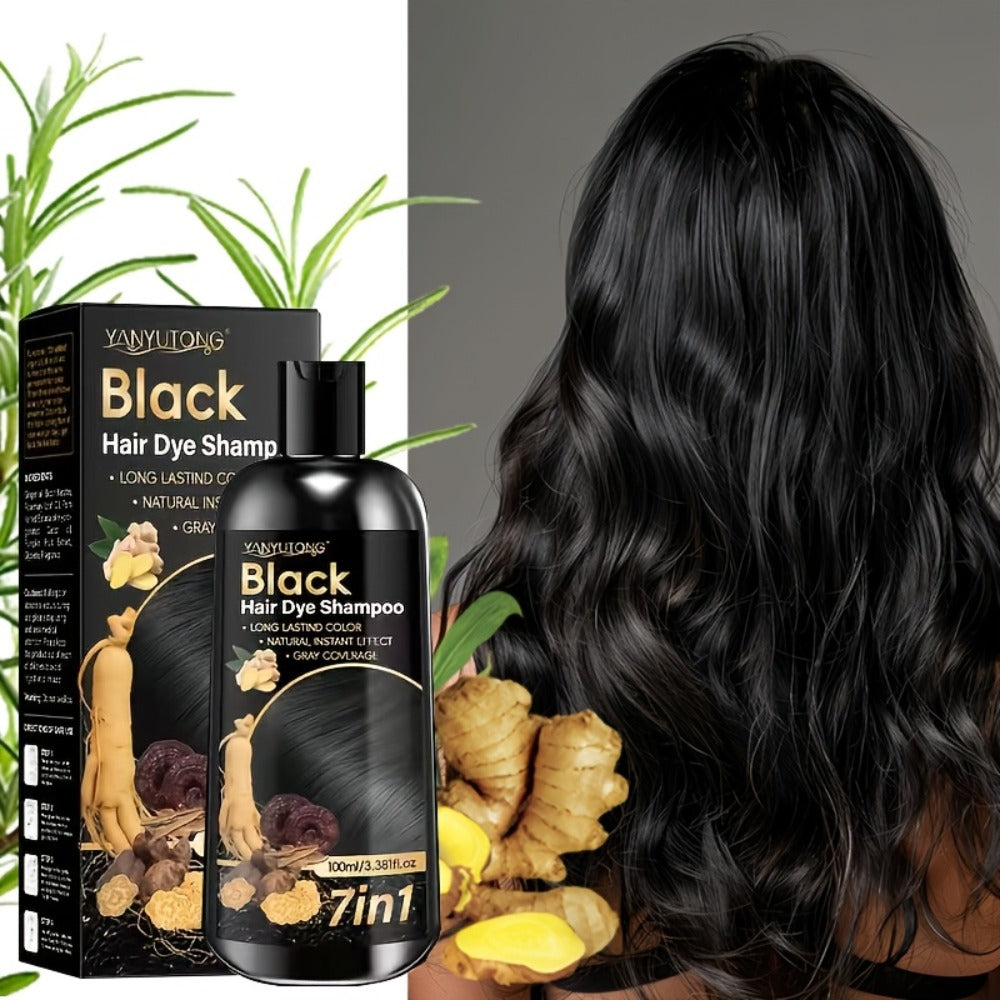 Hair Color Shampoo, YANYUTONG 7-in-1 100ml Bottle with Brown, Chestnut Brown or Black Options — image 8