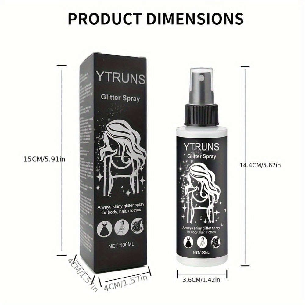 Glitter Spray for Hair & Body Quick Dry Shimmer Spray – High-Gloss Body Glitter for Face Lips Eyes Skin Festival Rave Party P