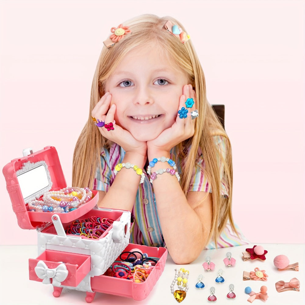 Kids Jewelry & Dress-Up Set 152 PCS, Costume Jewelry Hair Clips Bands & Accessories for Girls Ages 3+ — image 7