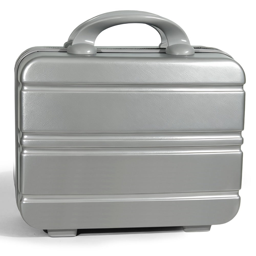 Hard Shell Makeup Travel Case Waterproof Pressure-Proof Portable Cosmetic Suitcase with Elastic Band Luggage Attachment Carry