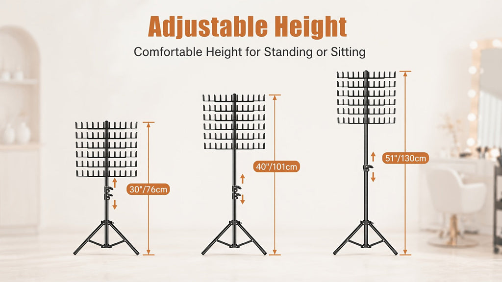 Braiding Hair Rack Hair Styling Tool with 144-Strand Layout, 30-50-Inch Height and Foldable Stand — image 16