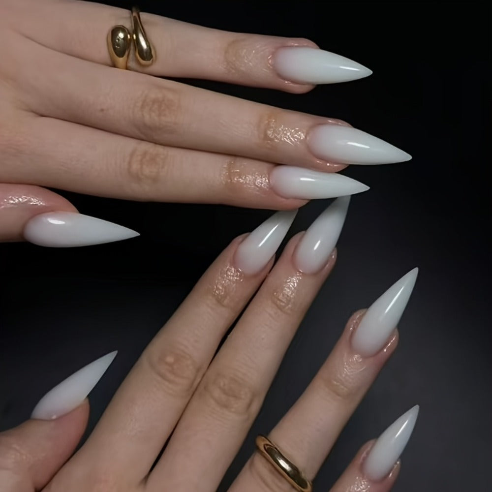 Press On Nails 10-Piece Cream Cat-Paw Set with Handmade 3D Design, Soft Matte or Glossy Finish — image 4