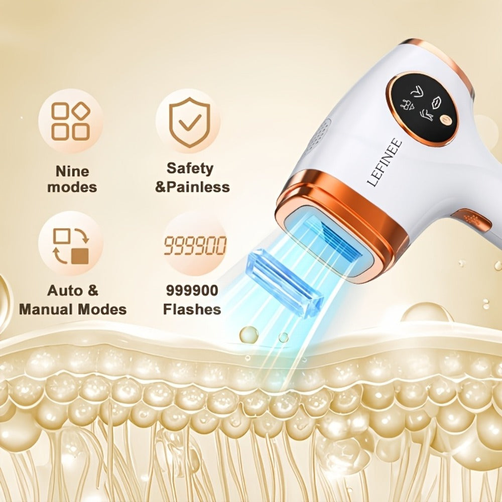 IPL Hair Removal Device 999900 Flashes 3-in-1 At-Home Laser Hair Remover for Women Men for Everyday Face, Beard and Body Groo