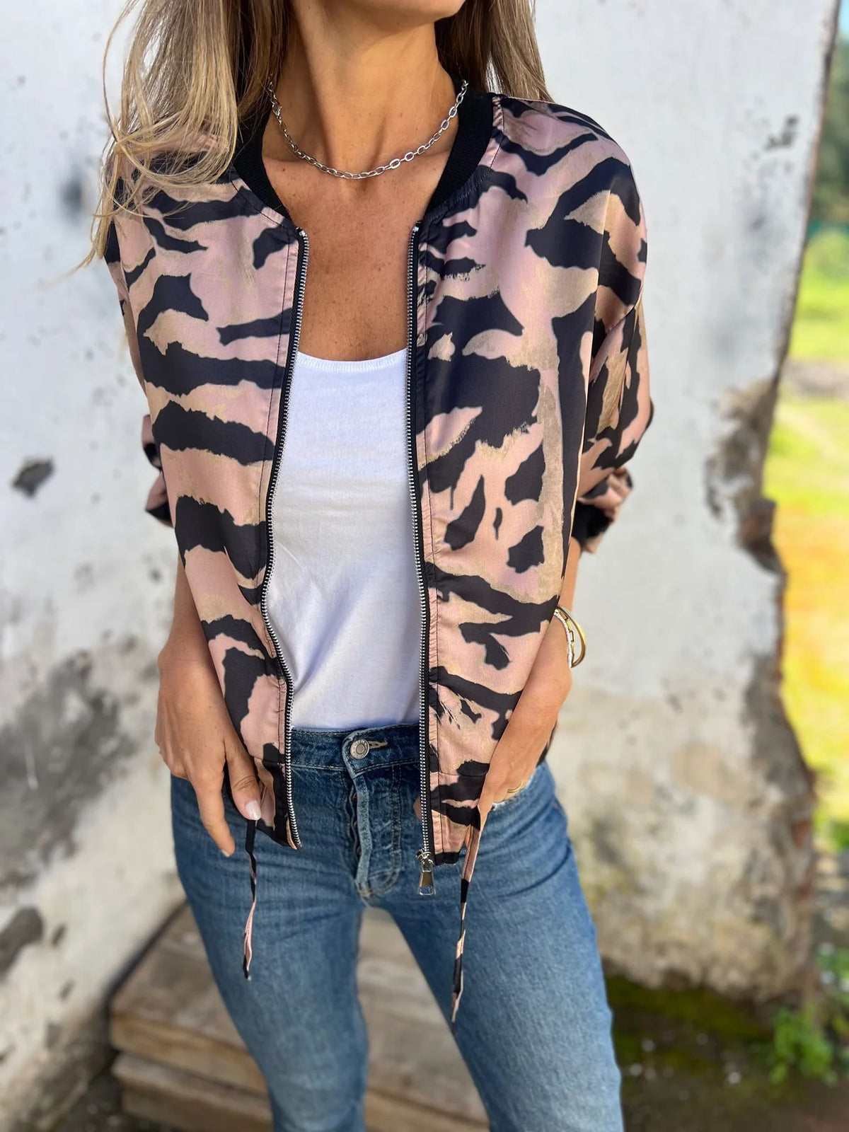 Jacket Zipper Coat Top Women