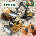 RC Construction Vehicle Set 2-in-1 & 3-in-1, 2.4G 11-Channel Remote Control Excavator Dump Truck Forklift Bulldozer — image 1