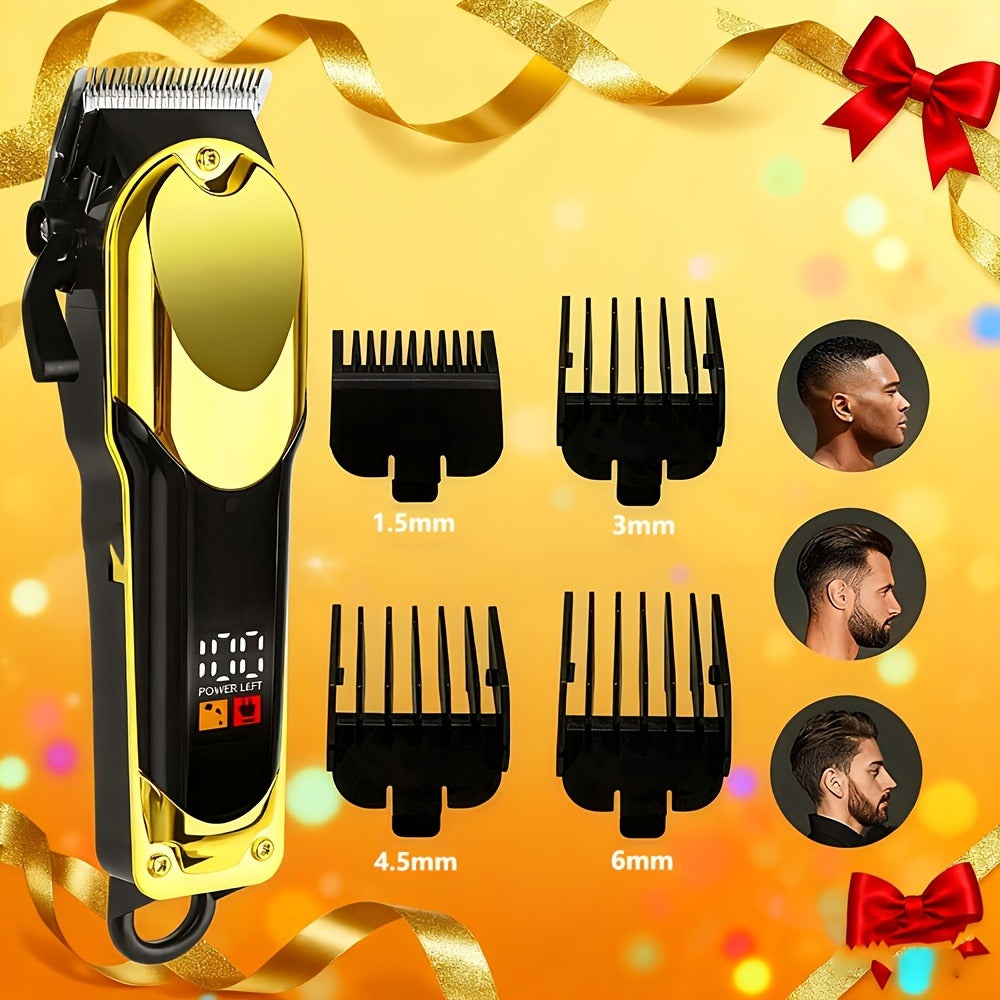 Hair Clipper Cordless USB-Rechargeable Set with Adjustable Blade, Four Guide Combs and Three Style Options — image 5