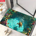 Sea Turtle Illusion Floor Mat with Tropical Reef Print in 15.75 x 23.62 or 19.68 x 31.49-Inch Sizes — image 1