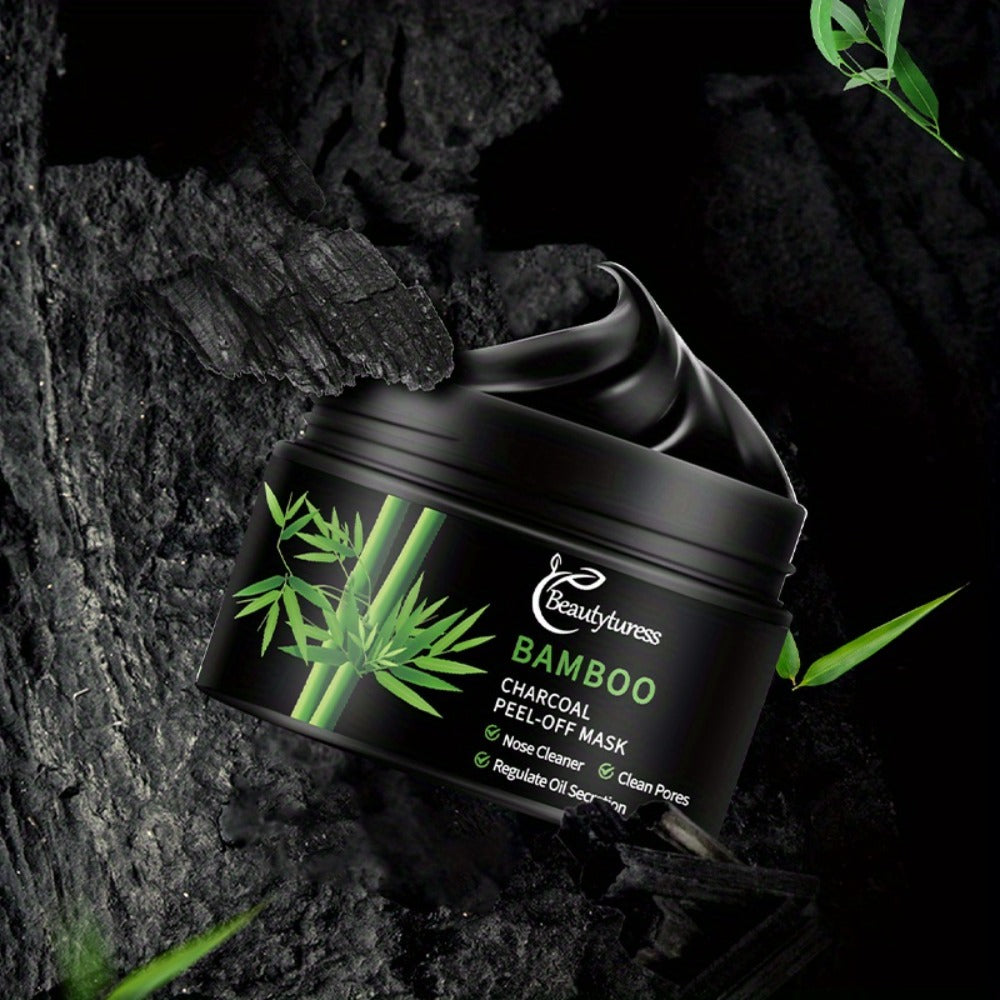 Bamboo Charcoal Clay Face Mask Deep Cleansing Pore Minimizing Oil Control Blackhead Remover for Bath Time, Home Spa and Perso