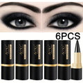 Compact Six-Piece Black Cone-Tip Eyeliner Pen Set with Six Matching Sticks in Black and Gold Cases — image 7