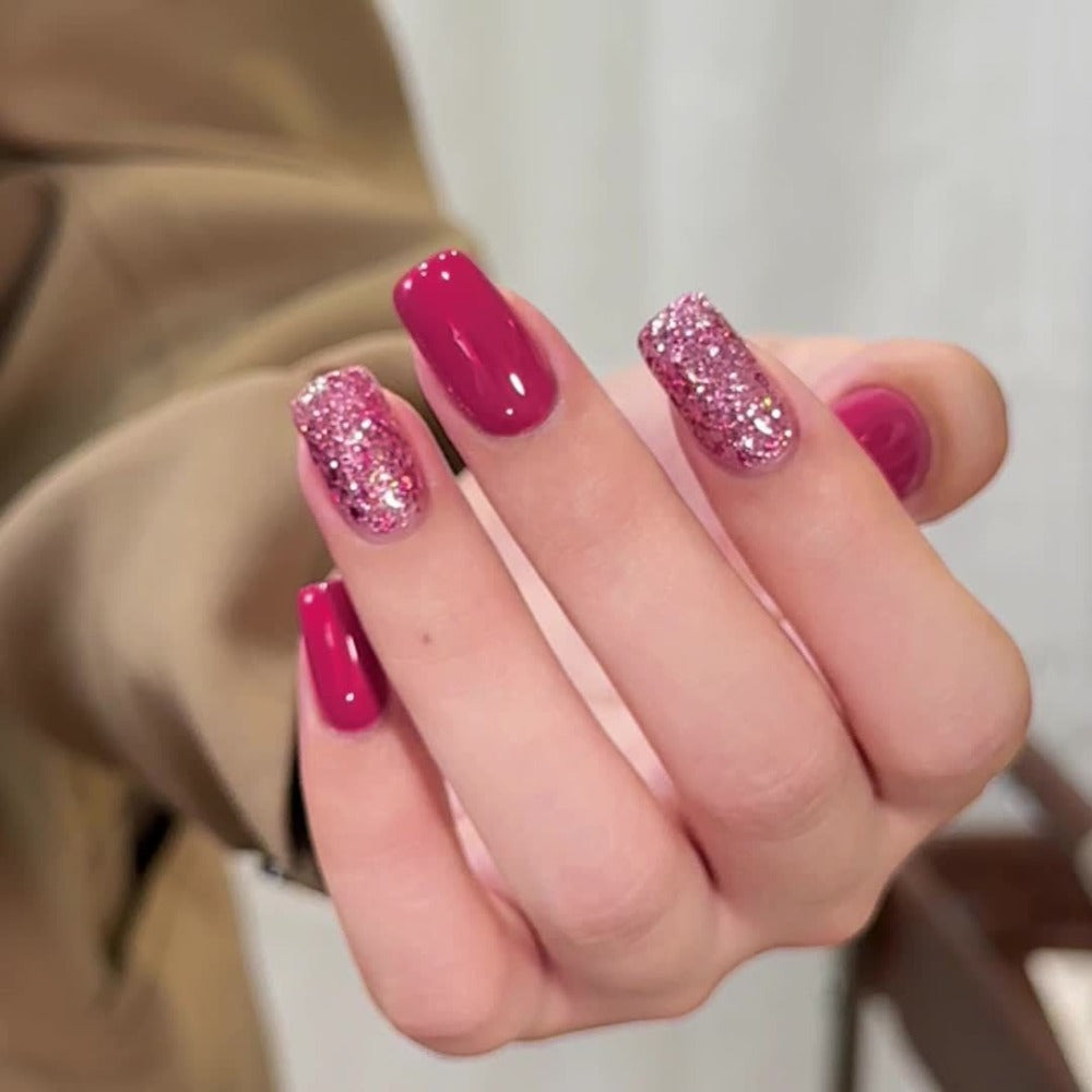 Gel Nail Polish Set with XEIJAYI Label, 2 Candy Holographic and Nude Pink Glitter Gel Colors — image 10