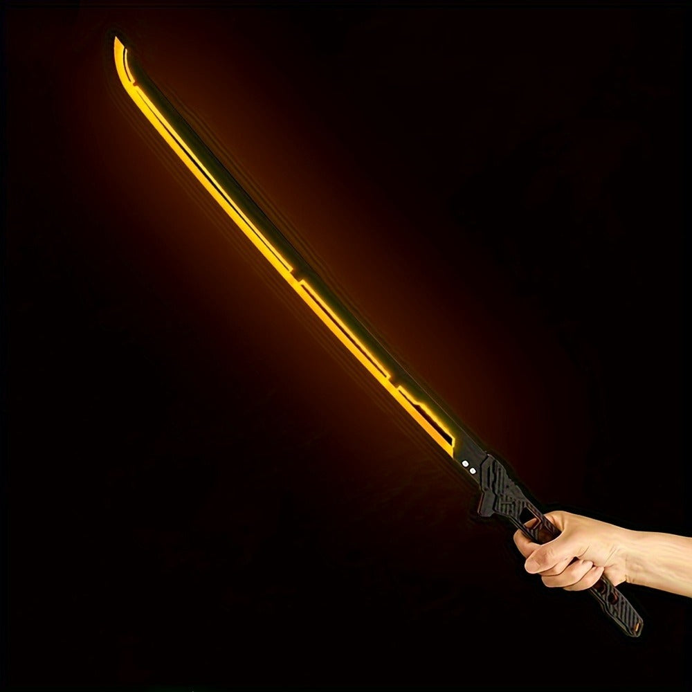 LED Samurai Sword Cyberpunk Glowing Katana 80cm, Acrylic Light-Up Blade for Halloween Costume Party Cosplay Sci-Fi Anime Prop