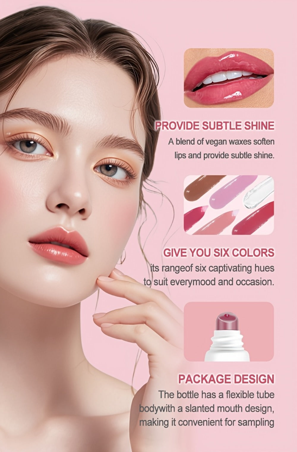 30-Piece Lip Gloss Gift Box Set, 6 Glossy Shades Waterproof Anti-Transfer Liquid Lipstick, High-Shine Lip Color for Women — i
