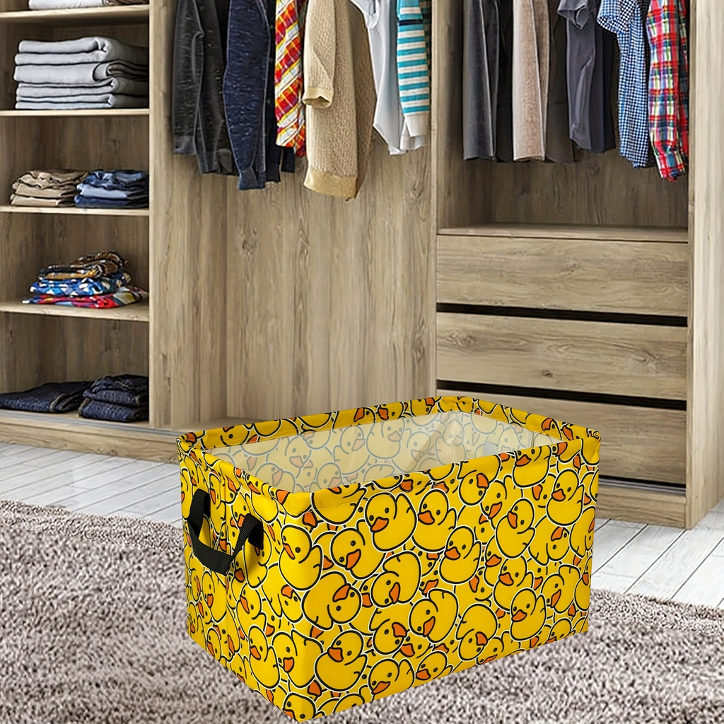 Soft Open-Top Printed Storage Bin with Side Handles and Cat, Dog, Pumpkin, Duck or Dachshund Designs — image 6