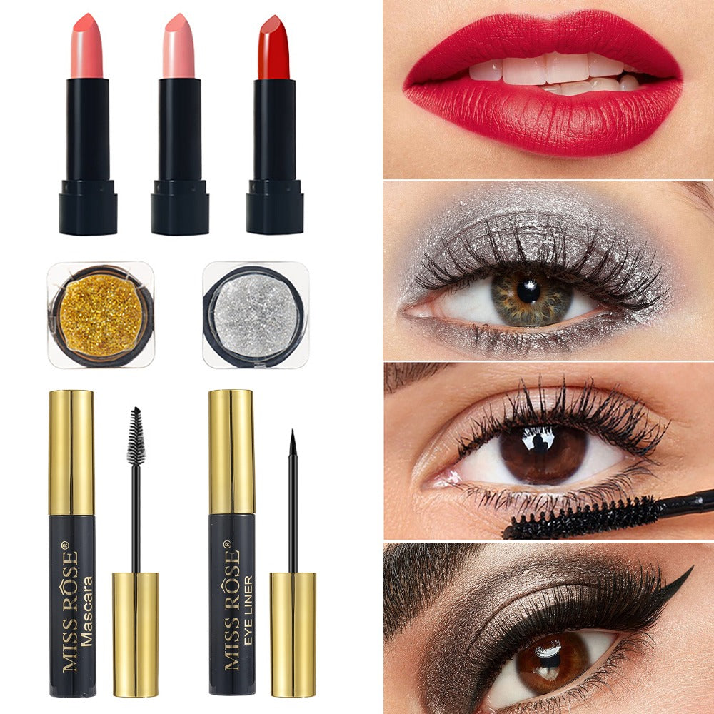 Makeup Kit 58-Color Black Mirror Case with Sliding Trays for Face, Eye and Lip Cosmetics plus Application Tools — image 6