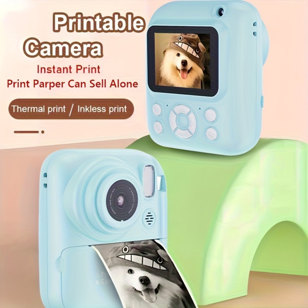 Kids Instant Print Camera 3-in-1 with MP3 & Games, 10x Zoom, 2.4" HD Screen, 32GB Card, Prints Photos in 1 Second — image 2