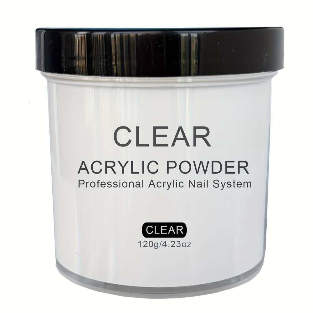 Clear Pink White Acrylic Nail Powder 4oz No Lamp Needed – Polymer Formula for Nail Extensions Sculpting 3D Nail Art Overlays 