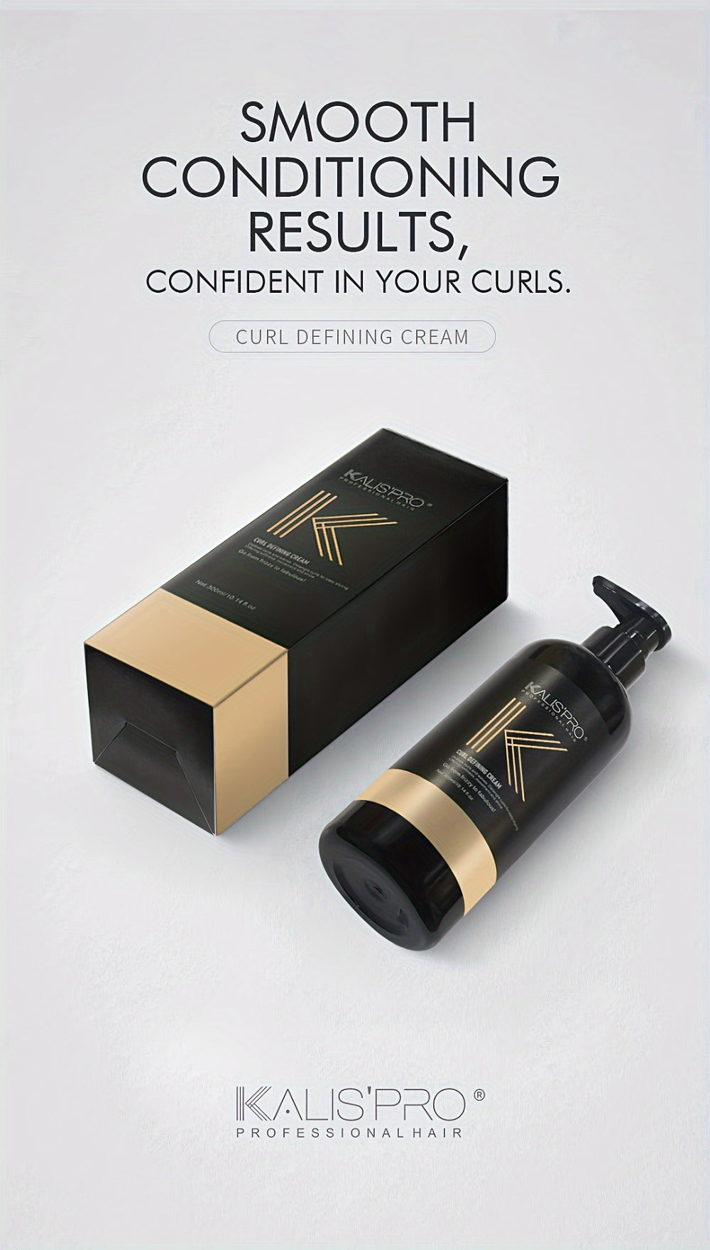 Curl Defining Cream and Detangling Brush Set by KALISPRO with One or Two 300ml Pump Bottles — image 13