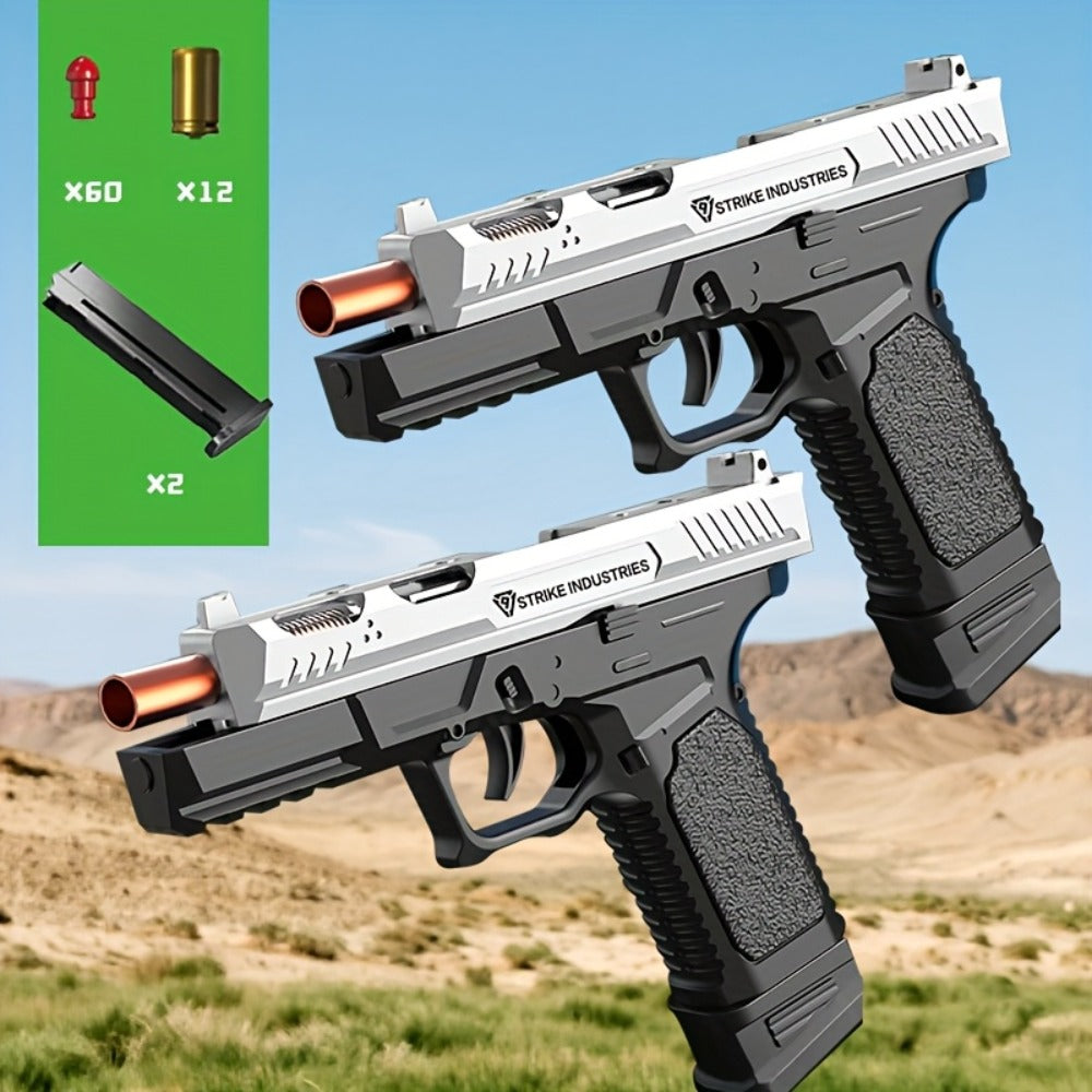 G17 Bullet Toy Gun for Boys, Rapid Fire Foam Dart Blaster Pistol, Realistic Textured Grip, Outdoor Shooting Game Toy — image 