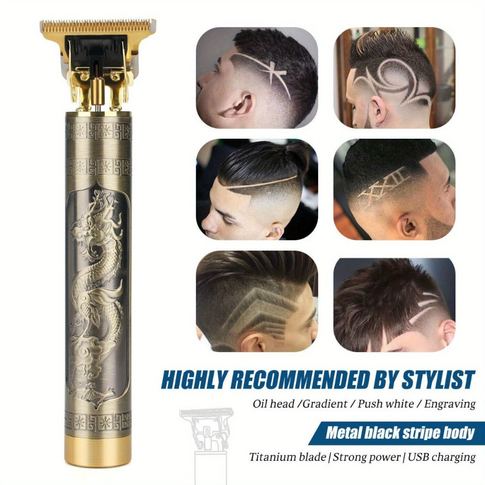 Electric Hair Clipper & Beard Trimmer Set for Men – USB Rechargeable Cordless Haircut Kit with 4 Guide Combs | Professional H