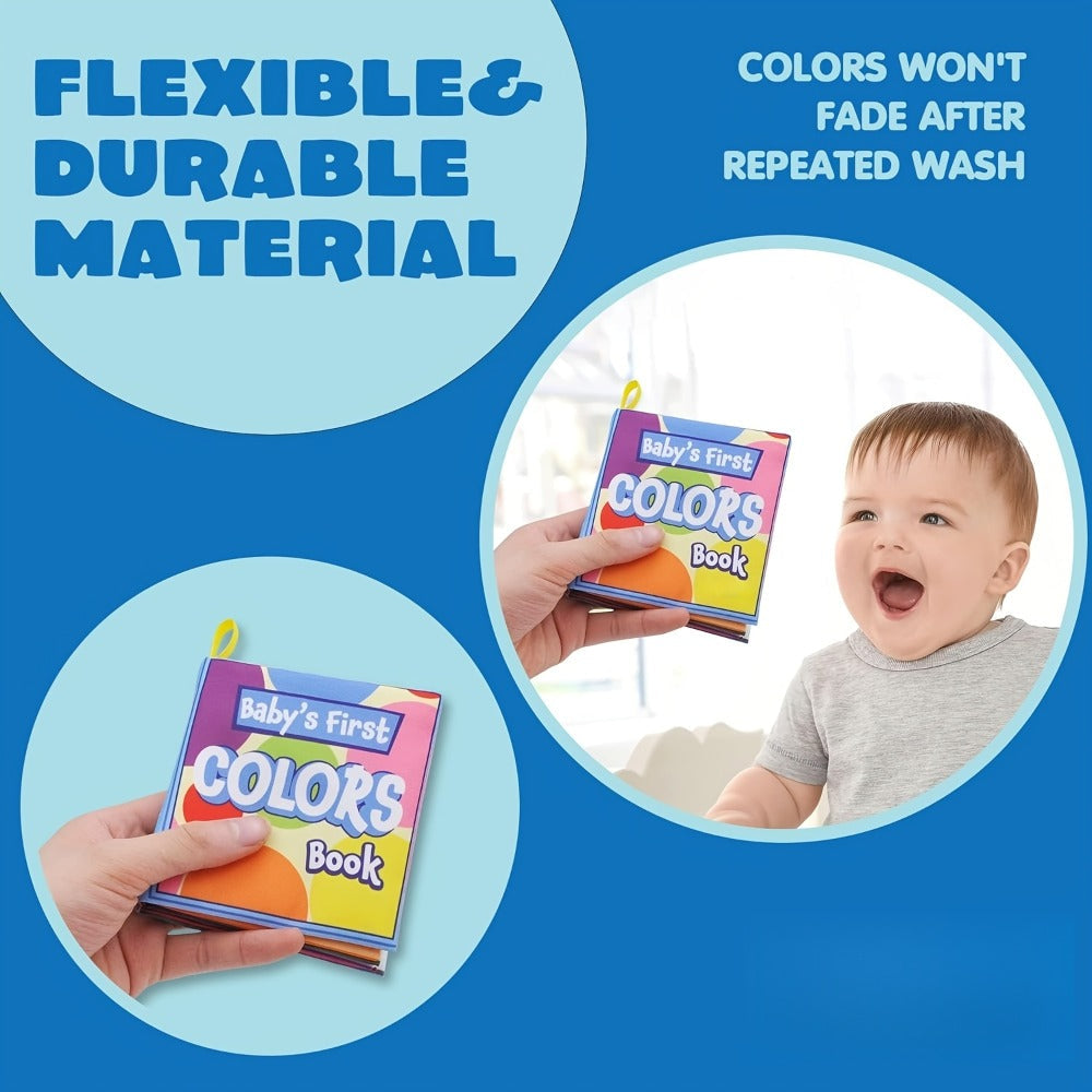 Baby Cloth Books Set of 12, Crinkle Fabric Bath & Sensory Books for Infants & Toddlers, Touch-and-Feel Early Learning First B
