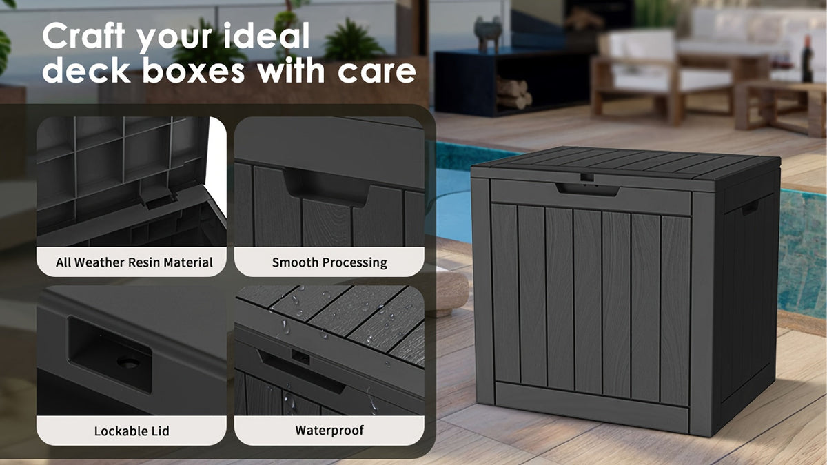 Deck Box Resin Heavy Duty 230LB Lockable | Patio Garden Pool Garage — image 13