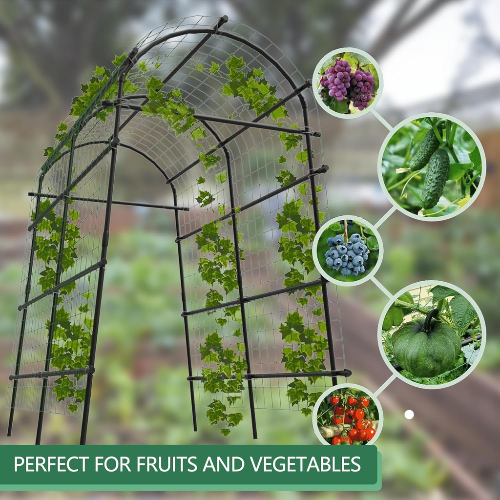 Garden Trellis with Seven-Foot Arch and PE-Coated Steel Frame, Climbing Plant Support for Vegetable Beds — image 10