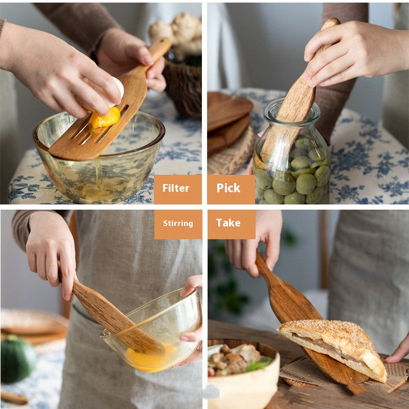 5-Piece Wooden Spatula And Soup Tableware Wooden Kitchenware Set
