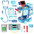 Kids Doctor Kit with Medical Cart Set, Movable Toy Trolley, Stethoscope, Thermometer & Accessories — image 17