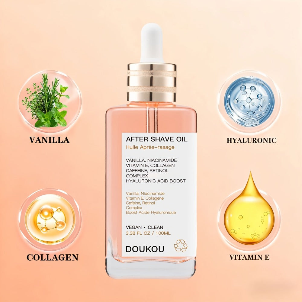 Aftershave Oil for Men Vanilla Scent – Hyaluronic Acid Collagen Vitamin E Retinol Niacinamide Caffeine — image 2