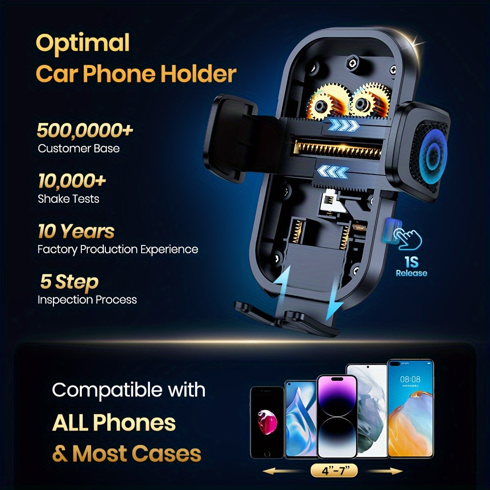 Three-Point Air-Vent Phone Mount with Extendable Hook, Adjustable Arm and Black Finish for In-Car Viewing — image 3