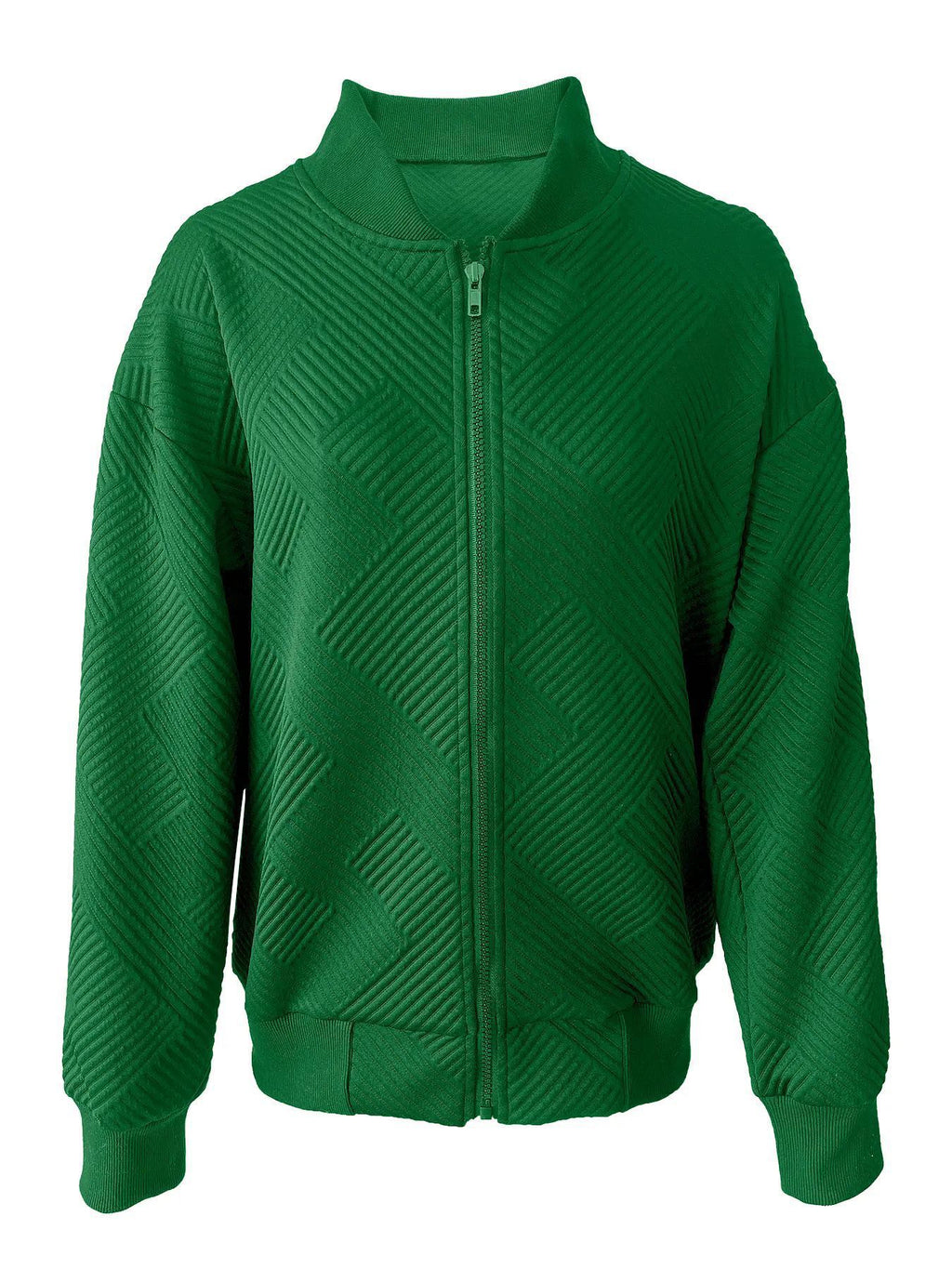Solid Color Zipper Jacket Coat For Women