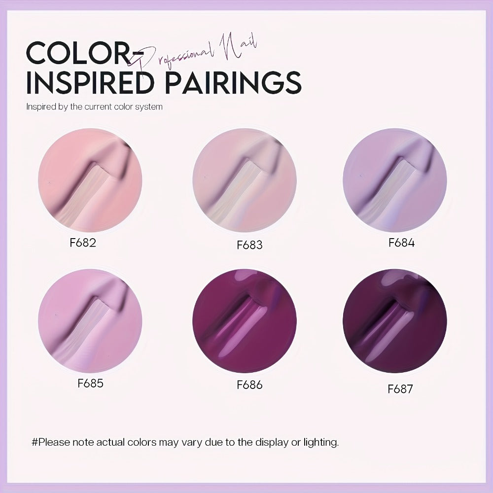Six-Piece Air-Dry Nail Polish Set in Cherry Blossom Pink or Light Purple and Nude Pink Collections — image 2
