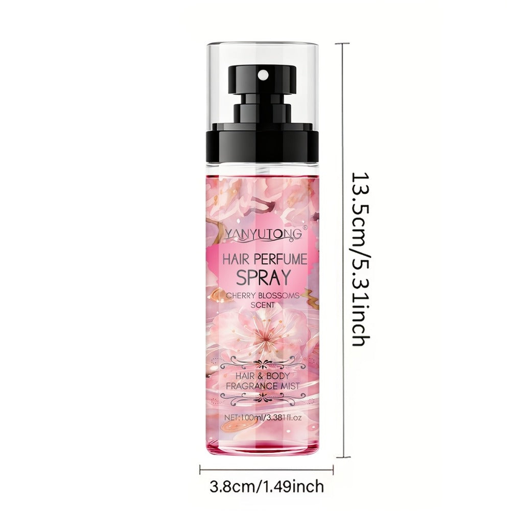 Hair Perfume Mist Cherry Blossom Scent 100ml - Fragrance Non-Greasy No-Wash Aromatic Hair for Bath Time, Home Spa and Persona