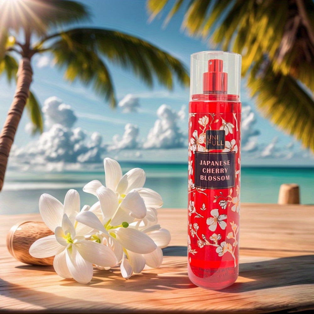 Body Mist Perfume Spray 8oz – 12 Scents Floral Hair & Body Fragrance for Women, Rose, Cherry Blossom, Beach, Long-Lasting Lig