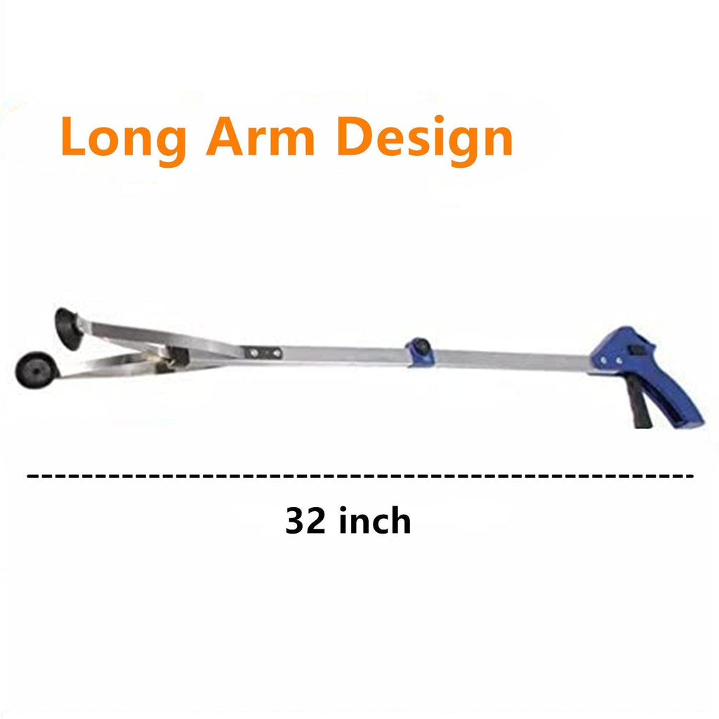 32-Inch Foldable Reacher Grabber 2-Pack with Aluminum Extenders, Rubber Suction Cup Grippers and Ergonomic Handles — image 3