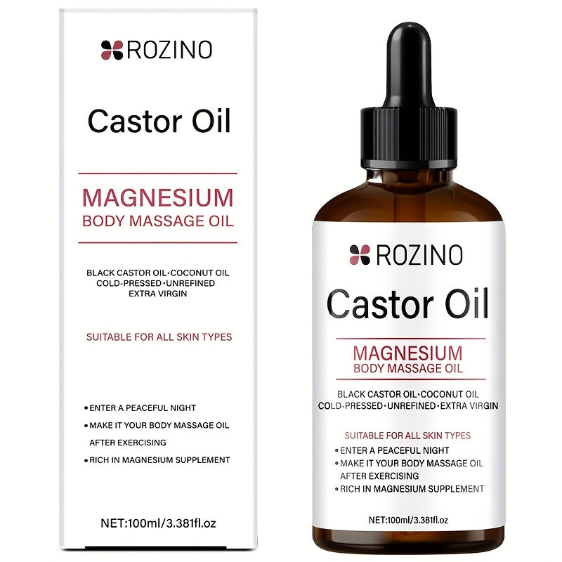 Aromatherapy Oil Magnesium Castor Massage Blend 100ml Dropper Bottle for External Body and Hair Care — image 7
