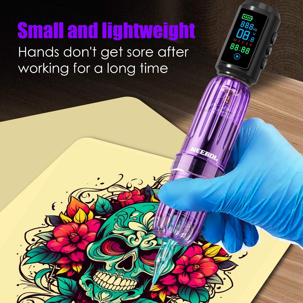 P7 1600mAh Cordless Tattoo Power Supply with Color Screen, Four Memory Modes and RCA Connector — image 8