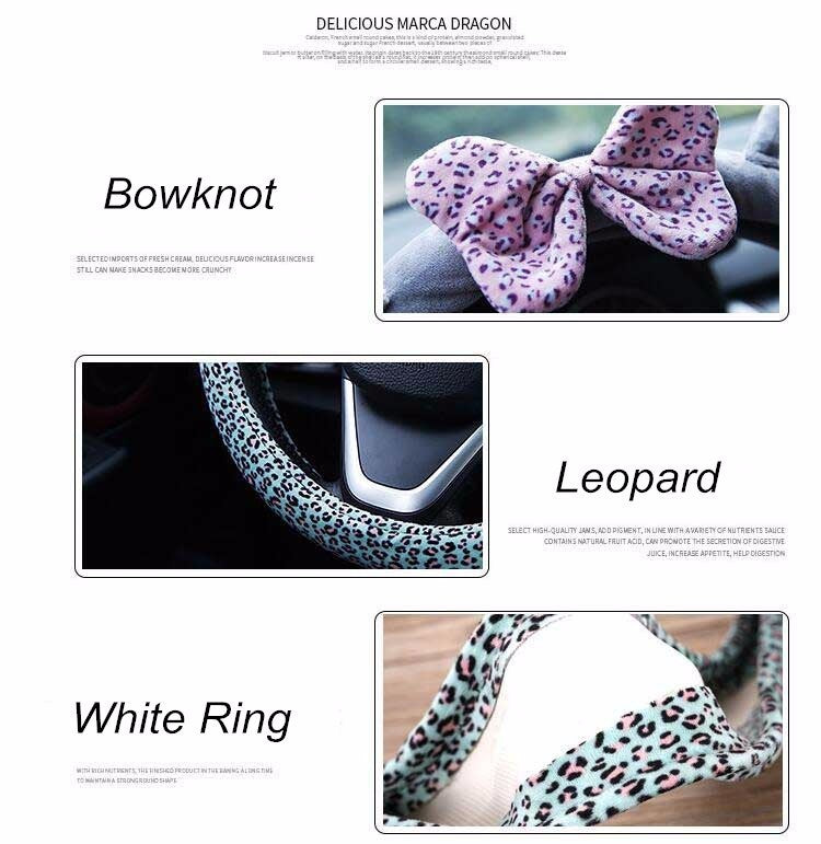 Cute Cat Ear Steering Wheel Cover Short Plush