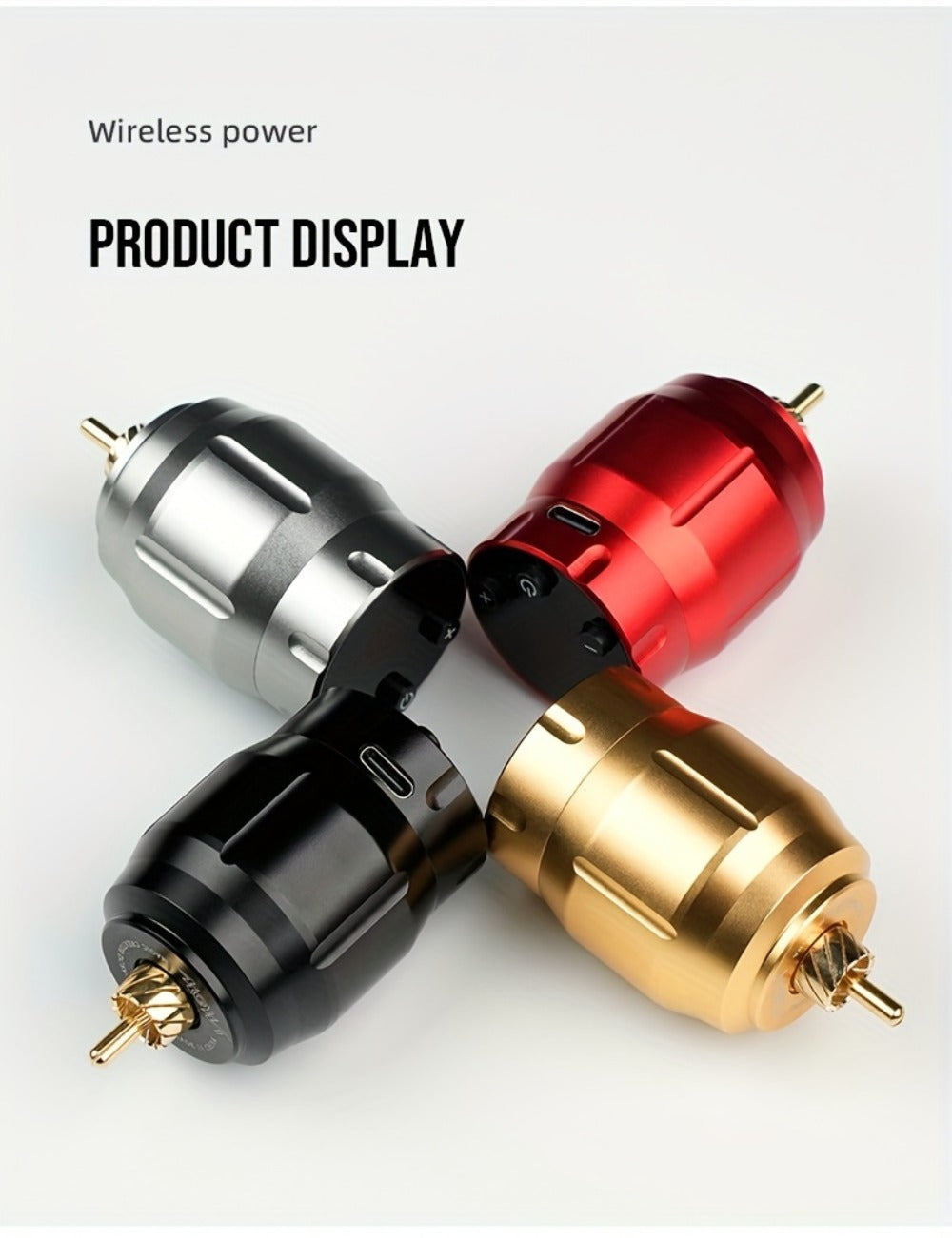 MC-W1 Rechargeable RCA Tattoo Power Supply with LED Display in Golden, Black, Red or Silvery — image 23