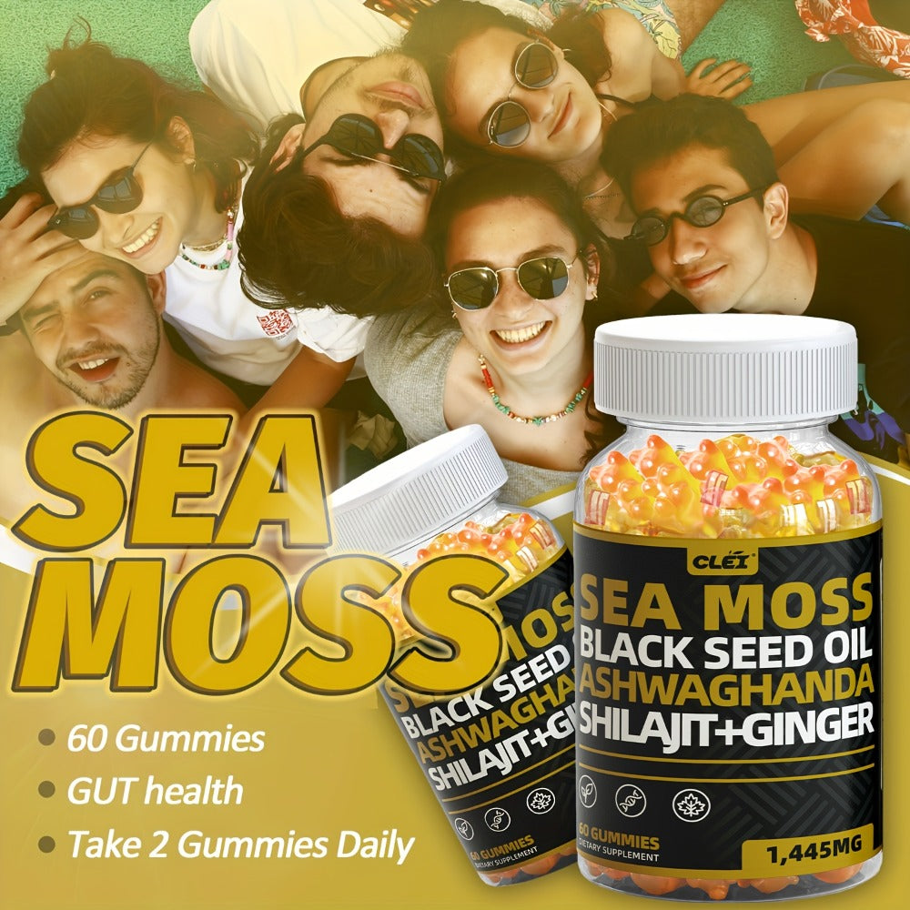 Immune Support Gummies with Sea Moss 1445mg, 10-in-1 Superfood Blend with Black Seed Oil, Ashwagandha — image 6
