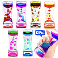Liquid Motion Bubbler Timer 6 12 Pack Sensory Fidget Toys for Kids Adults, Colorful Liquid Hourglass Desk Toy for Stress — im