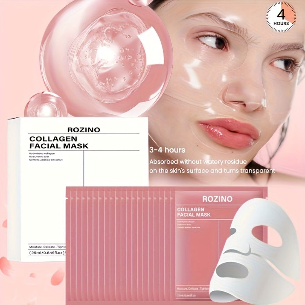 Collagen Sleeping Mask 20pcs Hyaluronic Acid Aloe Vera Deeply Moisturizing Overnight Hydrating Night Mask for Sensitive All S