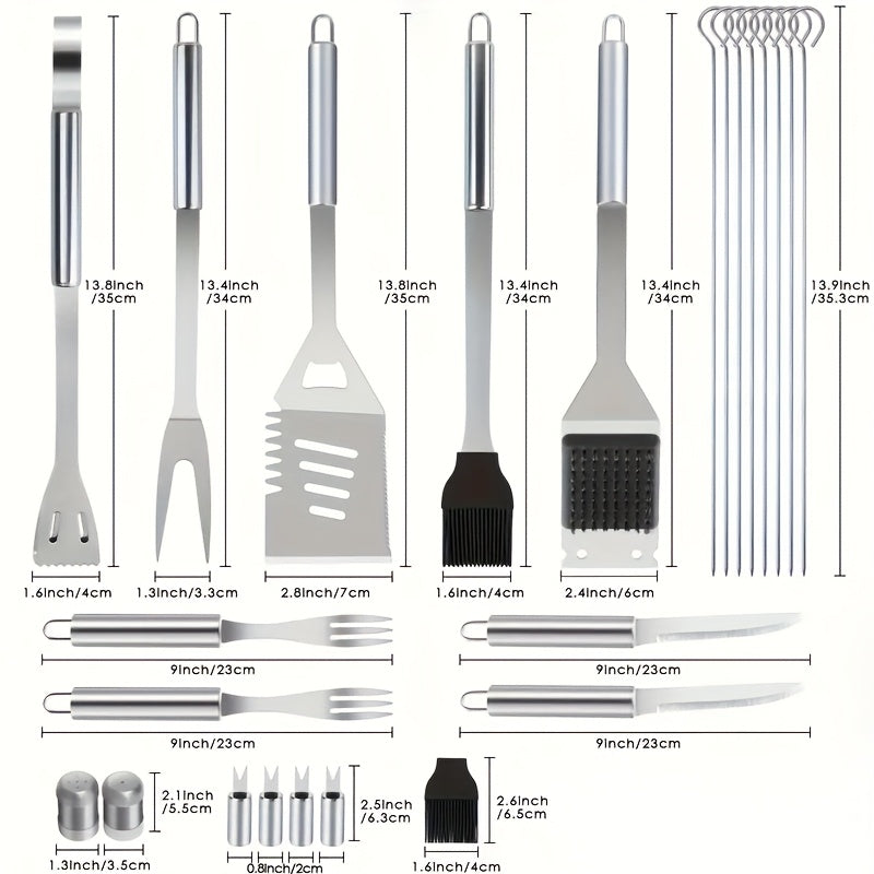 15- or 24-Piece BBQ Tool Set with Spatula, Tongs, Forks, Skewers, Brushes and Carry Case Pictured — image 2